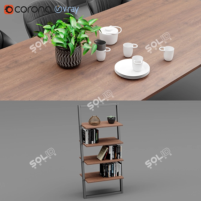 Elegant Lyon Table & Adelaide Chair 3D model image 1