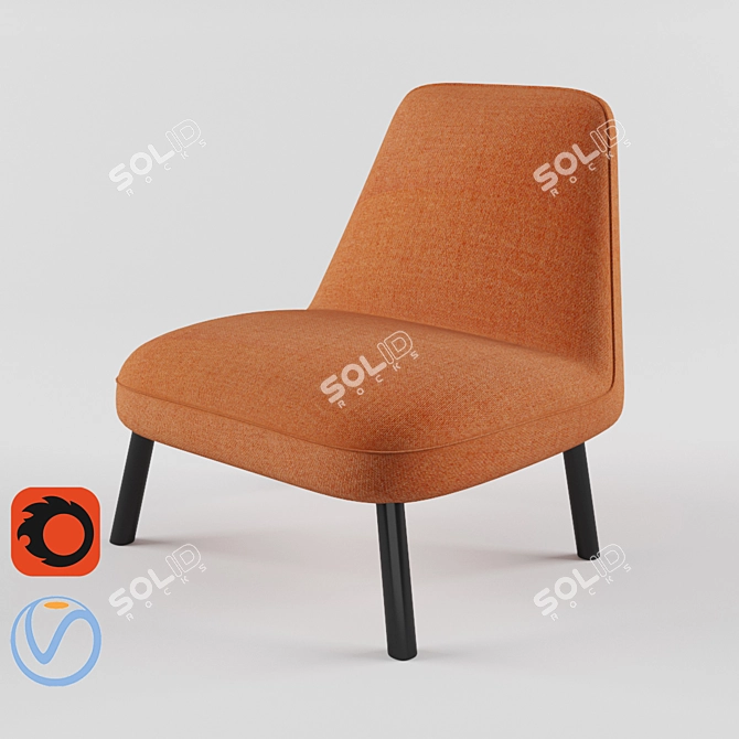 Mina Lounger: Modern Fabric and Steel Design 3D model image 1