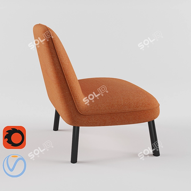 Mina Lounger: Modern Fabric and Steel Design 3D model image 2