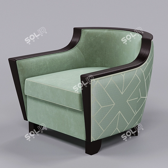 Aquamarina Club Chair: Stylish Italian Design 3D model image 1