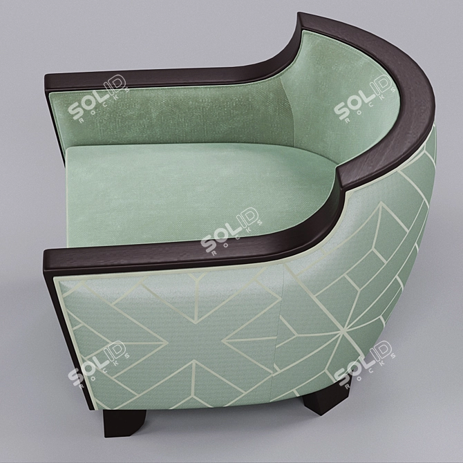 Aquamarina Club Chair: Stylish Italian Design 3D model image 2