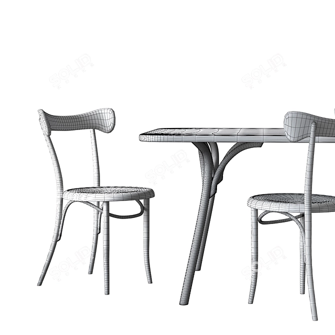 Arch Dining Table & Cafestuhl Set 3D model image 3