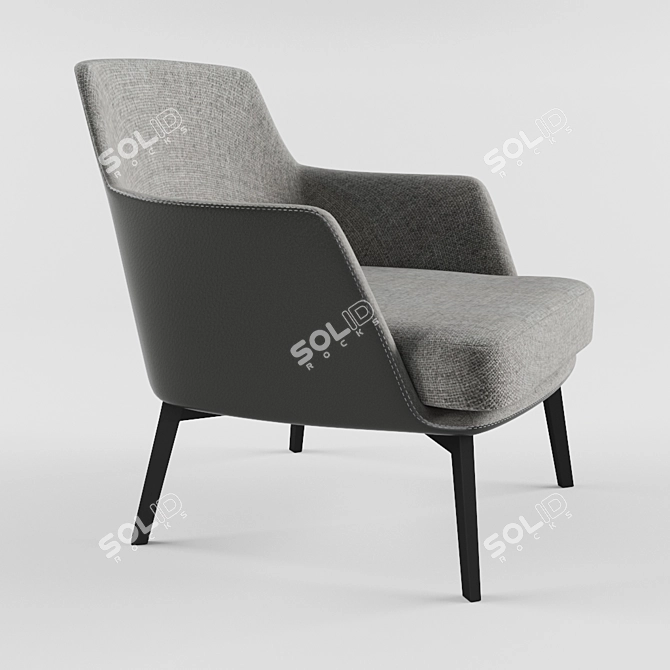  Contemporary Cullen Lounge Chair 3D model image 2