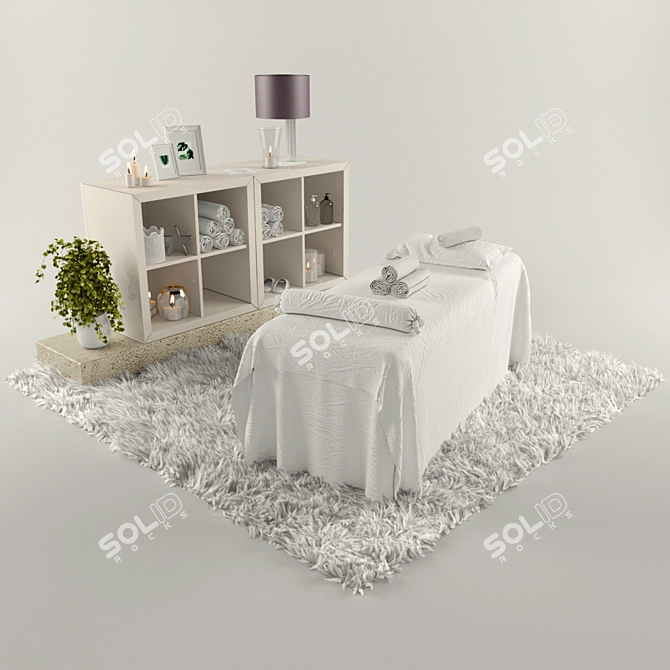 Marvelous Designer Spa Massage Bed 3D model image 1