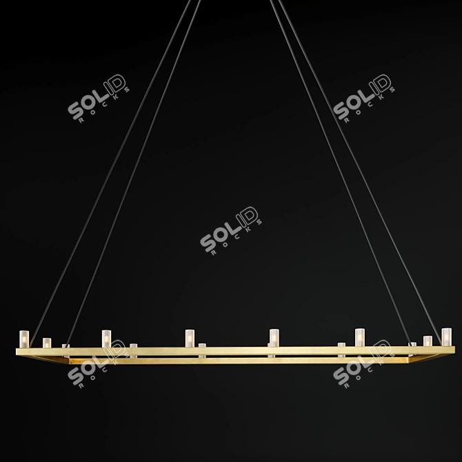 Rennes Linear Chandelier: Elegant, Modern Lighting 3D model image 1