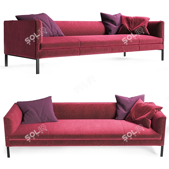 Luxury Paul Velvet Sofa by Molteni 3D model image 1