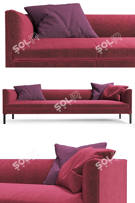 Luxury Paul Velvet Sofa by Molteni 3D model image 2