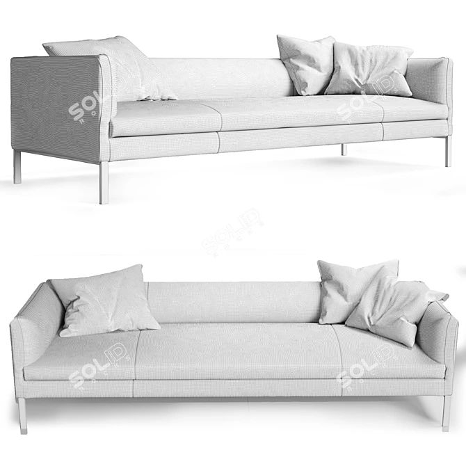 Luxury Paul Velvet Sofa by Molteni 3D model image 3