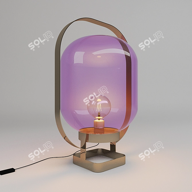 Elegant Pink-Brass Jupiter Table Lamp 3D model image 1