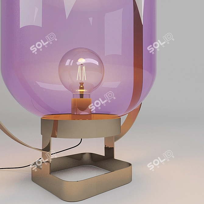 Elegant Pink-Brass Jupiter Table Lamp 3D model image 2
