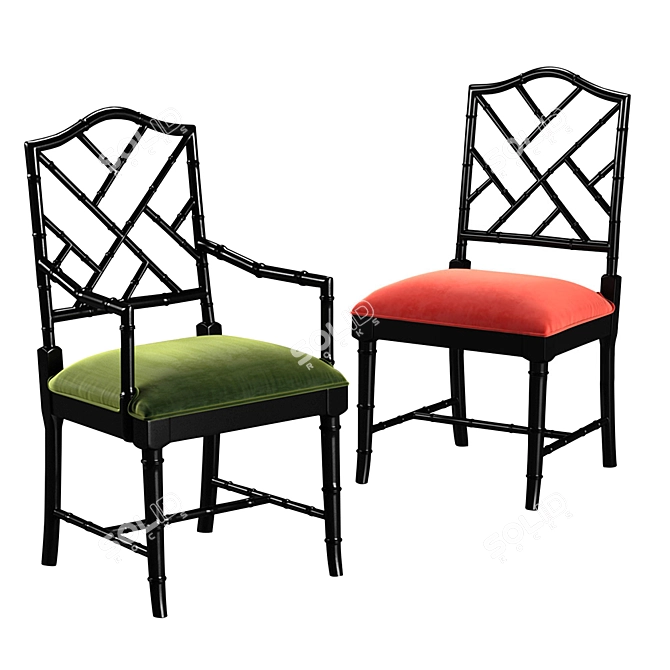 Elegant Ladies Chair 3D model image 2