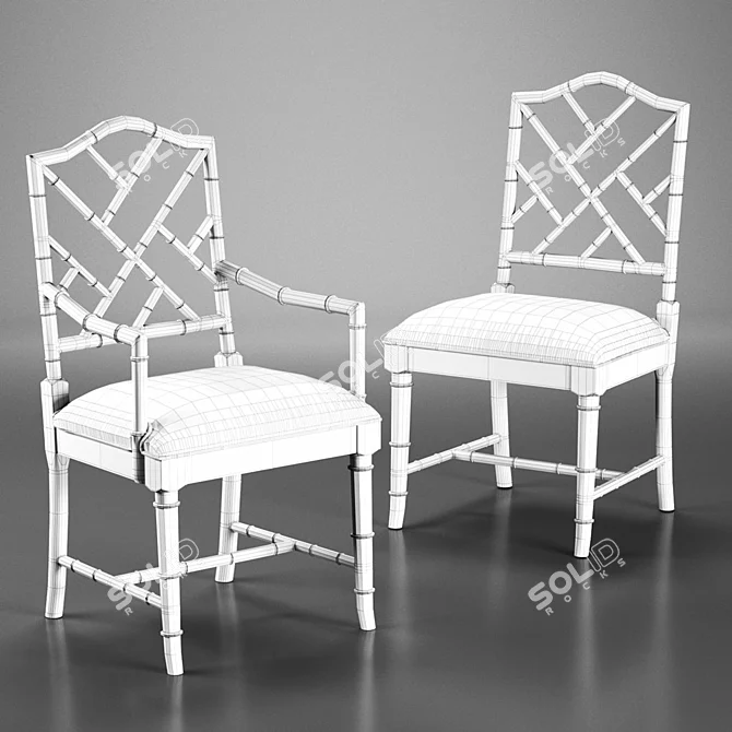 Elegant Ladies Chair 3D model image 3