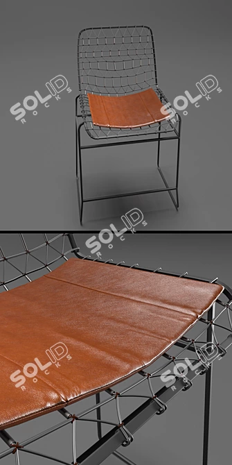 Modern Chrome Tig Bar Stool 3D model image 2