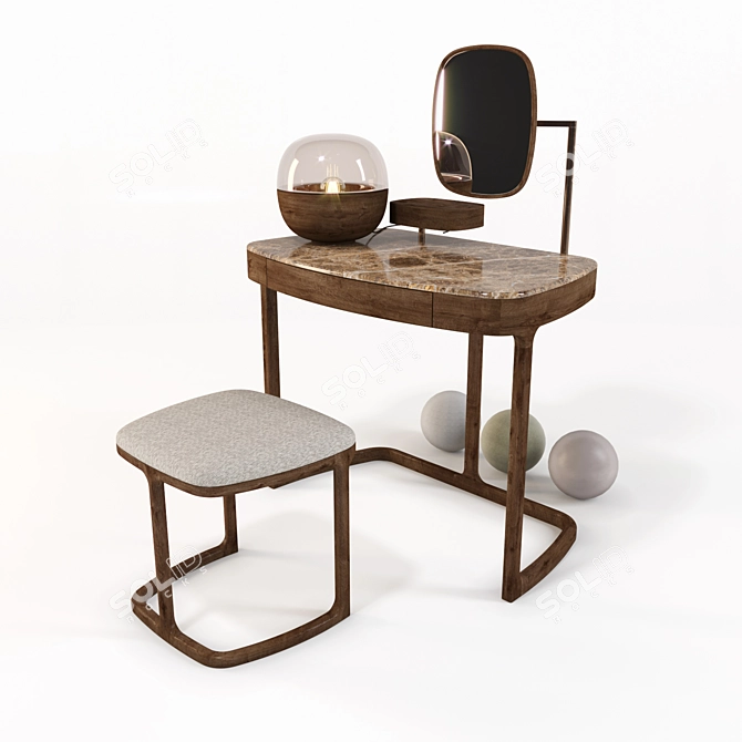 Elegant Dressing Table - Maskara Coiffeuse 3D model image 1