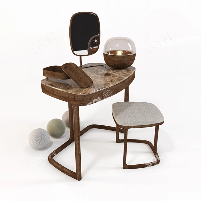 Elegant Dressing Table - Maskara Coiffeuse 3D model image 2