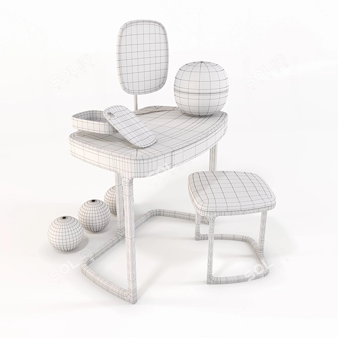 Elegant Dressing Table - Maskara Coiffeuse 3D model image 3