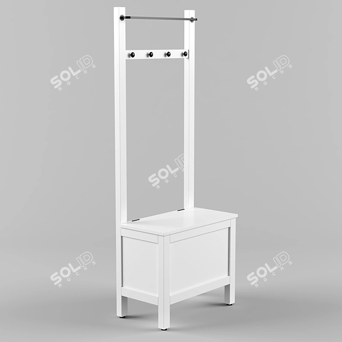 Hemnas Bench: Compact and Functional 3D model image 1