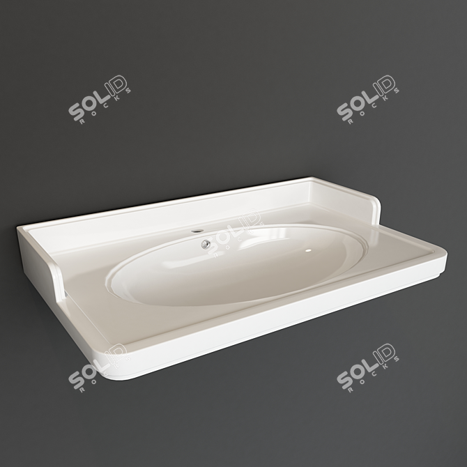 Title: Pompei Ceramic Sink | Kerama Marazzi 3D model image 1