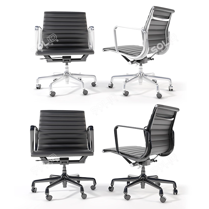 Sleek Eames Aluminum Management Chair 3D model image 1