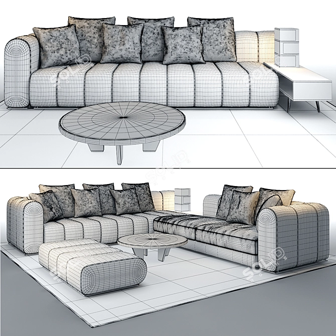 Modern Design Sofa Set 3D model image 3