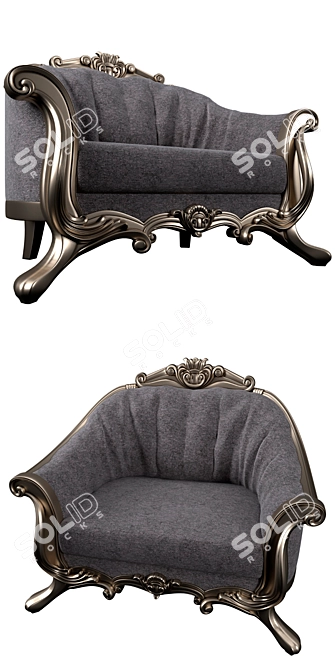 Timeless Elegance: Classic Armchair MONDELUX 3D model image 2