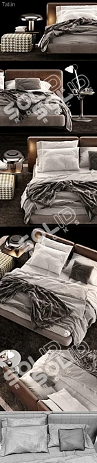 Elegant Minotti Tatlin Bed 3D model image 3