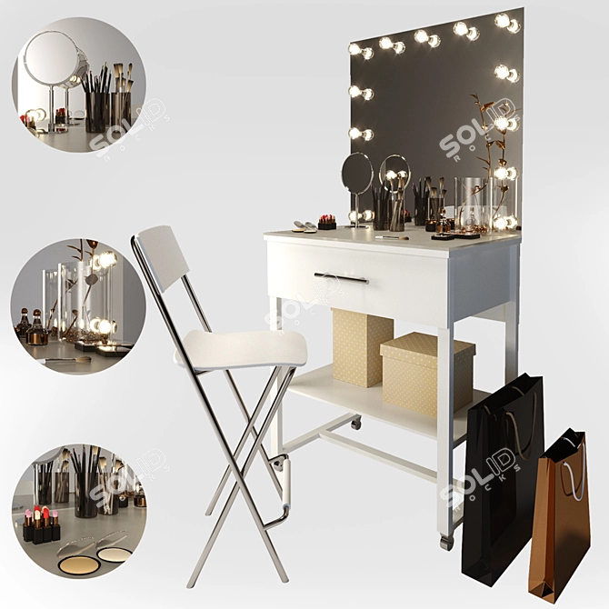 GlamLight Vanity Set 3D model image 1