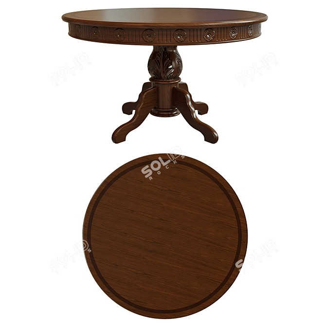 Elegant Threaded Dining Table 3D model image 2
