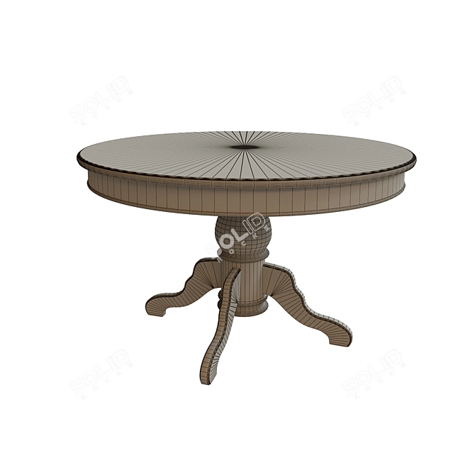 Elegant Threaded Dining Table 3D model image 3