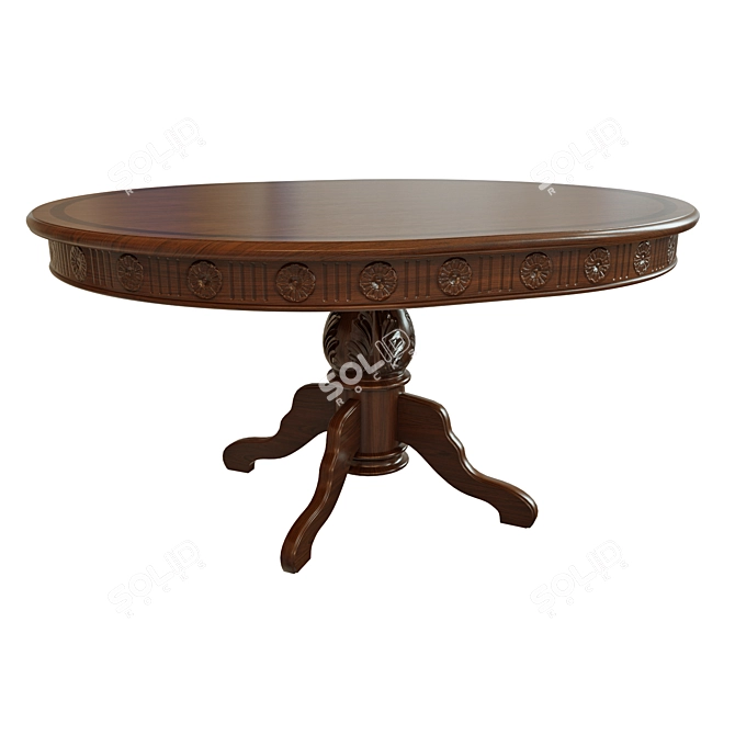 Modern Threaded Dining Table 3D model image 1