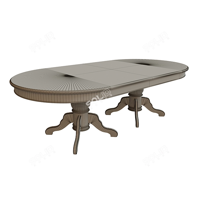  Elegant Threaded Dining Table 3D model image 3