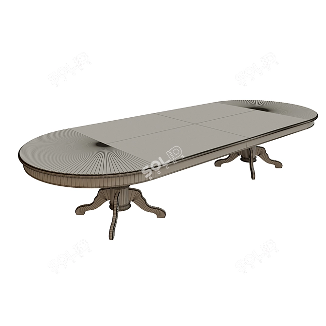 Elegant Threaded Dining Table 3D model image 3