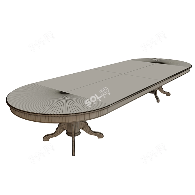 Elegant Threaded Dining Table 3D model image 3