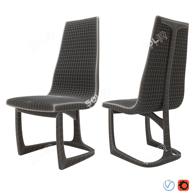 Vladimir Kagan Tee Back Chair: Sleek & Stylish Dining Seating 3D model image 2