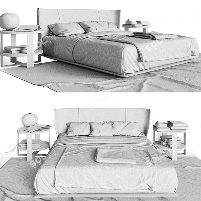 Elegant Alys Bed by B & B Italia 3D model image 3