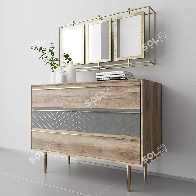 Sleek Toshi Chest of Drawers 3D model image 1