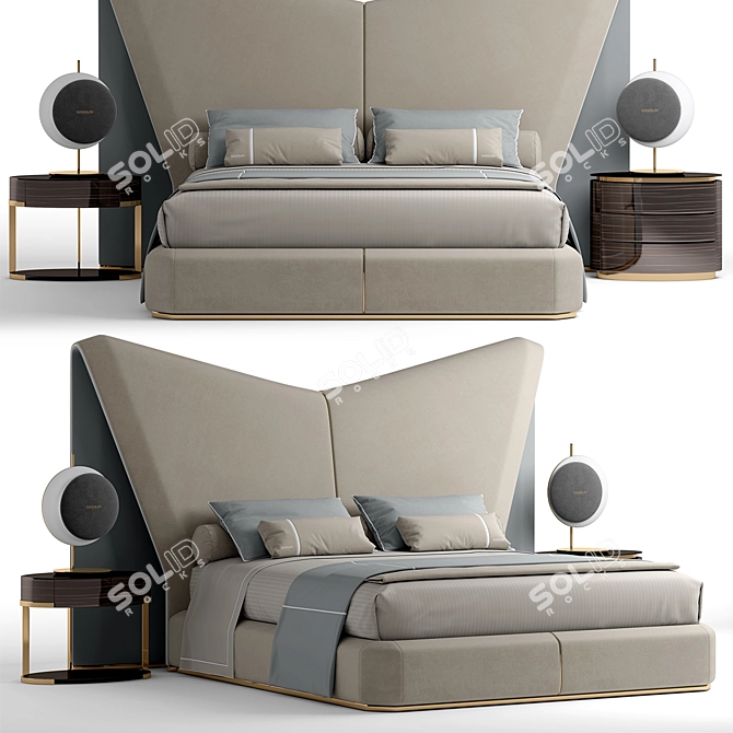 Elegant Dream Bed 3D model image 1