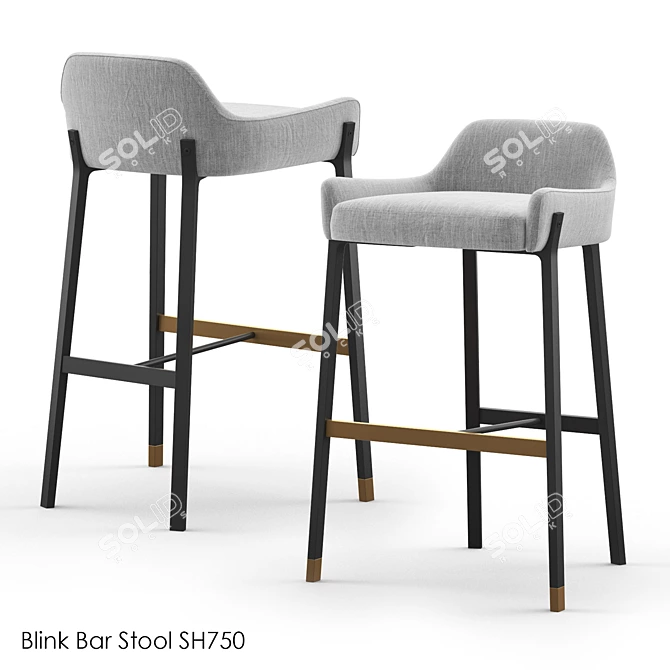 Stellar Blink Bar Stool: Modern Art Deco Design 3D model image 4