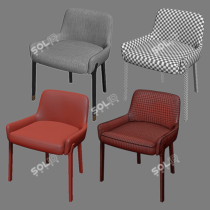 Stellar Blink Bar Stool: Modern Art Deco Design 3D model image 7