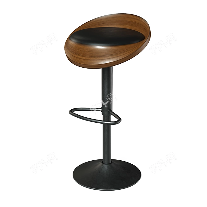 Minimalist Ergonomic Bar Stool 3D model image 1