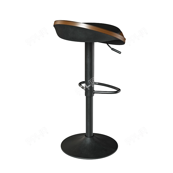 Minimalist Ergonomic Bar Stool 3D model image 2