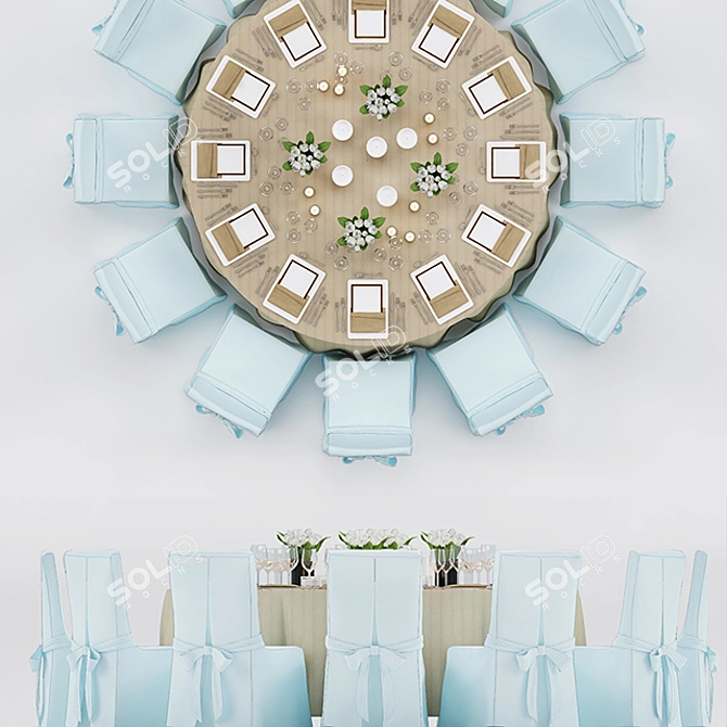 Enchanting Ballroom Dining Experience 3D model image 2