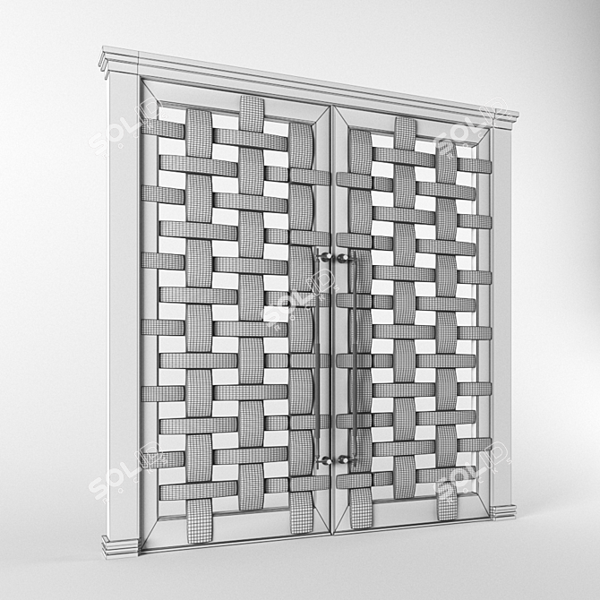 Modern Wooden Door: Sleek and Durable 3D model image 2