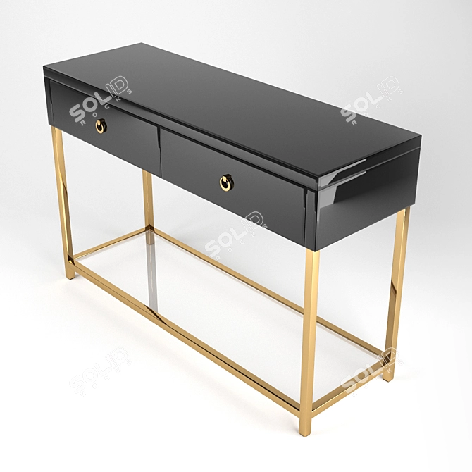 Glamorous Gold Metal Console 3D model image 2