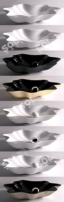 Elegant Vitruvit Shell Sink 3D model image 2