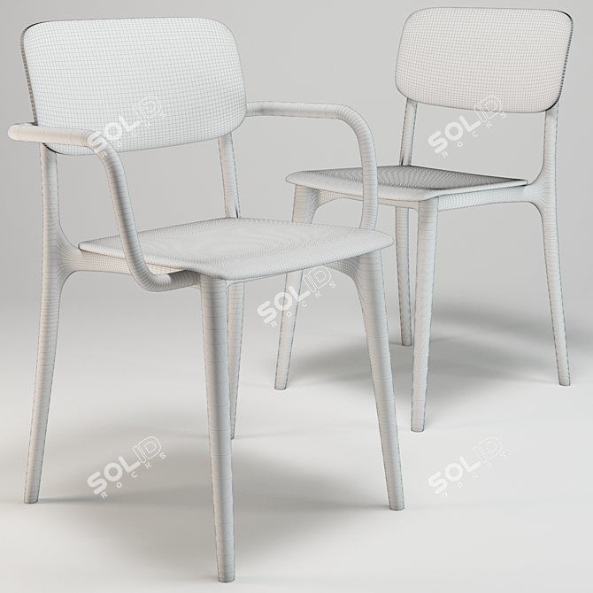 Modern Spin on Viennese Chairs 3D model image 3