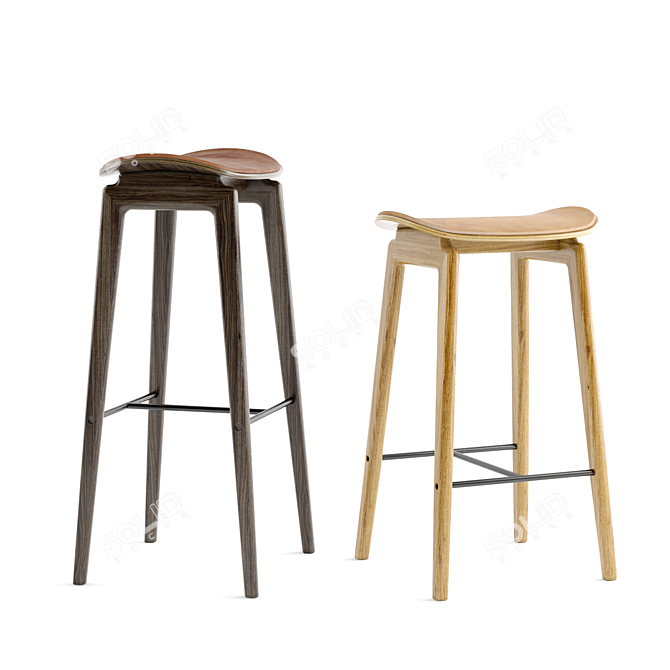 Modern Scandinavian Design Stool 3D model image 3