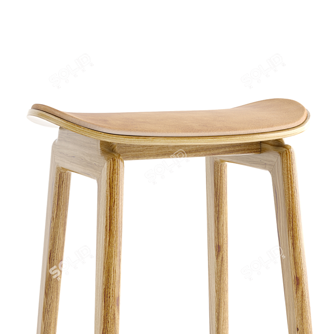 Modern Scandinavian Design Stool 3D model image 4