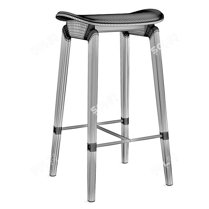 Modern Scandinavian Design Stool 3D model image 7