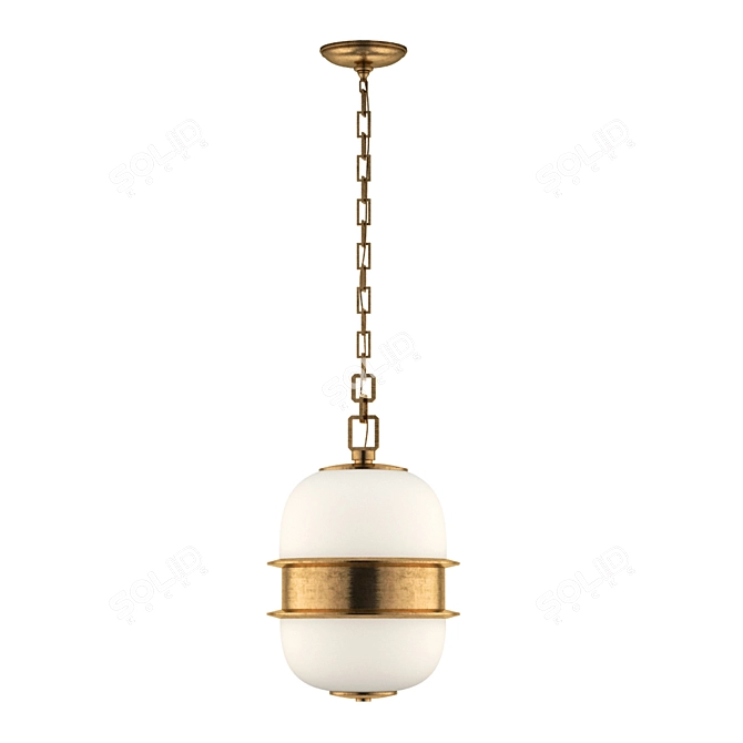 Vintage Nickel Pendant Ceiling Light 3D model image 1